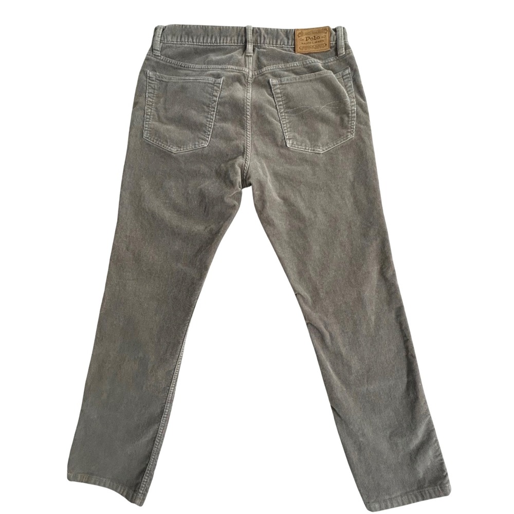 Polo Ralph Lauren Varick Slim Straight Corduroy Pants Men's 34x32 Gray - Picture 3 of 10